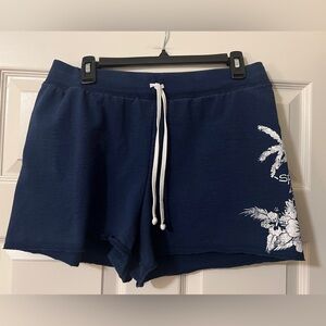 Vintage Retro No Boundaries Navy Drawstring Athletic Shorts
